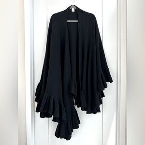Holt Renfrew Black Wool Cape